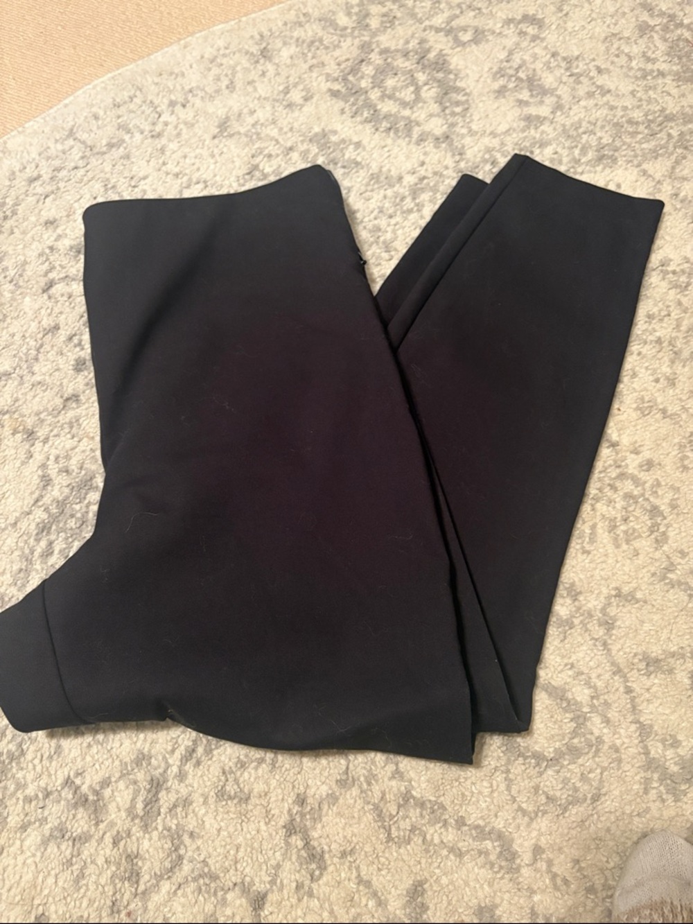 Loft high rise side zip Black Stretch Ponte pants